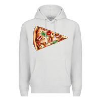 Dove Grey pizza slice Premium Hoodie - AdoDesignShop