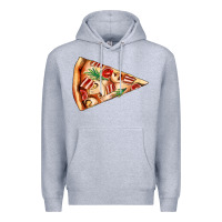 Heather Grey pizza slice Premium Hoodie - AdoDesignShop