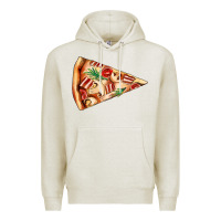 Oatmeal Heather pizza slice Premium Hoodie - AdoDesignShop