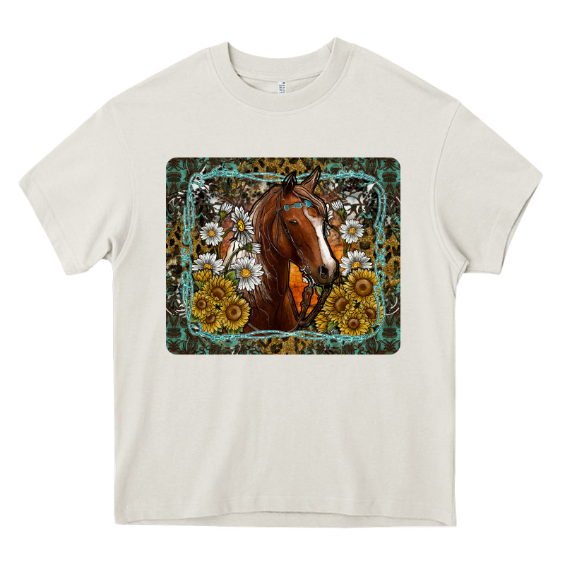Western Horse Mouse Pad Heavy Core Tee by CowhideDigitalArt | Teevron