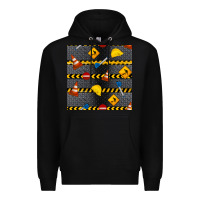 Black construction signs seamless pattern Premium Hoodie - BundleAndBundleShop