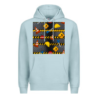 Blue Mist construction signs seamless pattern Premium Hoodie - BundleAndBundleShop