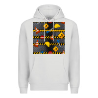 Dove Grey construction signs seamless pattern Premium Hoodie - BundleAndBundleShop