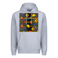 Heather Grey construction signs seamless pattern Premium Hoodie - BundleAndBundleShop