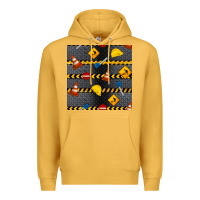 Mustard construction signs seamless pattern Premium Hoodie - BundleAndBundleShop