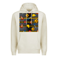 Oatmeal Heather construction signs seamless pattern Premium Hoodie - BundleAndBundleShop