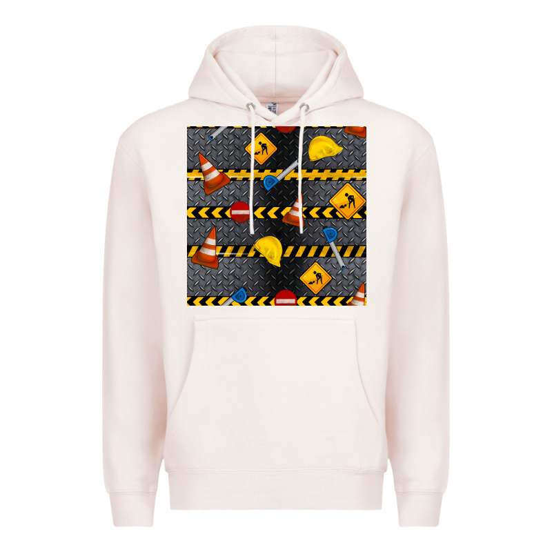 Construction Signs Seamless Pattern Premium Hoodie by BundleAndBundleShop | Teevron