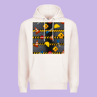 Construction Signs Seamless Pattern Premium Hoodie Designed By Bundleandbundleshop