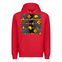 Red construction signs seamless pattern Premium Hoodie - BundleAndBundleShop