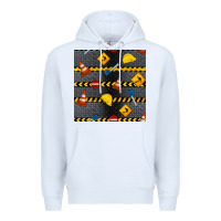 White construction signs seamless pattern Premium Hoodie - BundleAndBundleShop