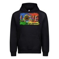 Black sunflower love autism awareness Urban Hoodie - BarkalooDesign