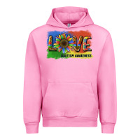 Fuchsia Pink sunflower love autism awareness Urban Hoodie - BarkalooDesign