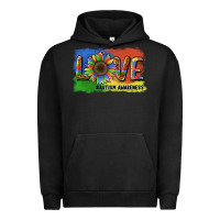 Pigment Black sunflower love autism awareness Urban Hoodie - BarkalooDesign