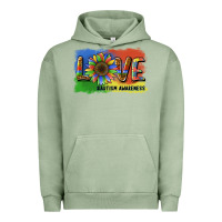 Pigment Oil Green sunflower love autism awareness Urban Hoodie - BarkalooDesign