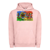 Pigment Salmon sunflower love autism awareness Urban Hoodie - BarkalooDesign
