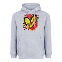 Heather Grey fruits and softball heart Heavyweight Hoodie - Zillion Design Studio
