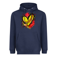 Navy fruits and softball heart Heavyweight Hoodie - Zillion Design Studio
