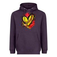 Plum fruits and softball heart Heavyweight Hoodie - Zillion Design Studio