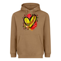 Toasted Coconut fruits and softball heart Heavyweight Hoodie - Zillion Design Studio