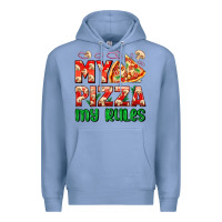 Colony Blue my pizza  my rules Premium Hoodie - AdoDesignShop