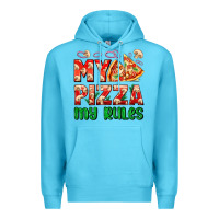 Ocean Blue my pizza  my rules Premium Hoodie - AdoDesignShop