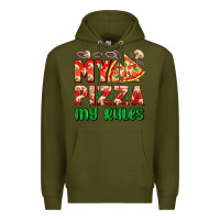 Army Green my pizza  my rules Premium Hoodie - AdoDesignShop