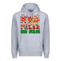Heather Grey my pizza  my rules Premium Hoodie - AdoDesignShop