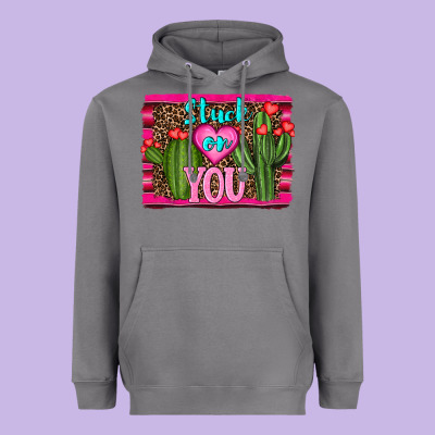 Stuck On You Cactus Heavyweight Hoodie Designed By Ranaportraitstore