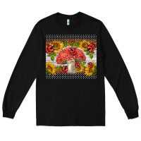 Black ladybug mushrooms Long Sleeve Tee - BarkalooDesign