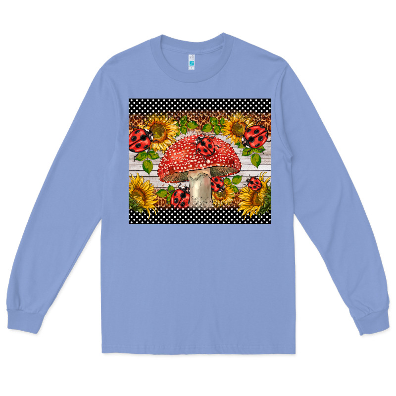 Ladybug Mushrooms Long Sleeve Tee by BarkalooDesign | Teevron