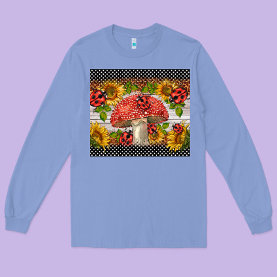 Ladybug Mushrooms Long Sleeve Tee Designed By Barkaloodesign