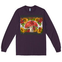 Plum ladybug mushrooms Long Sleeve Tee - BarkalooDesign