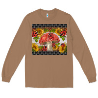 Toasted Coconut ladybug mushrooms Long Sleeve Tee - BarkalooDesign