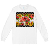 White ladybug mushrooms Long Sleeve Tee - BarkalooDesign