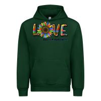 Forest Green love sunflower autism awareness Urban Hoodie - BarkalooDesign