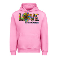 Fuchsia Pink love sunflower autism awareness Urban Hoodie - BarkalooDesign