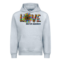 Heather Grey love sunflower autism awareness Urban Hoodie - BarkalooDesign