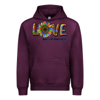 Mauve Wine love sunflower autism awareness Urban Hoodie - BarkalooDesign