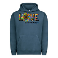 Pigment Midnight Navy love sunflower autism awareness Urban Hoodie - BarkalooDesign