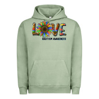 Pigment Oil Green love sunflower autism awareness Urban Hoodie - BarkalooDesign