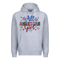 Heather Grey all american girl Premium Hoodie - Artiststas