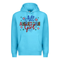 Ocean Blue all american girl Premium Hoodie - Artiststas