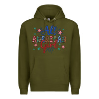 Army Green all american girl Premium Hoodie - Artiststas