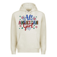 Oatmeal Heather all american girl Premium Hoodie - Artiststas