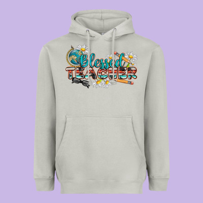 Blessed Teacher Heavyweight Hoodie Designed By Texasbilliewilder