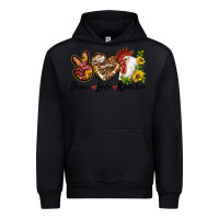 Black Peace Love Rooster With Sunflower Urban Hoodie - LillyAllenDesigns