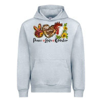 Heather Grey Peace Love Rooster With Sunflower Urban Hoodie - LillyAllenDesigns