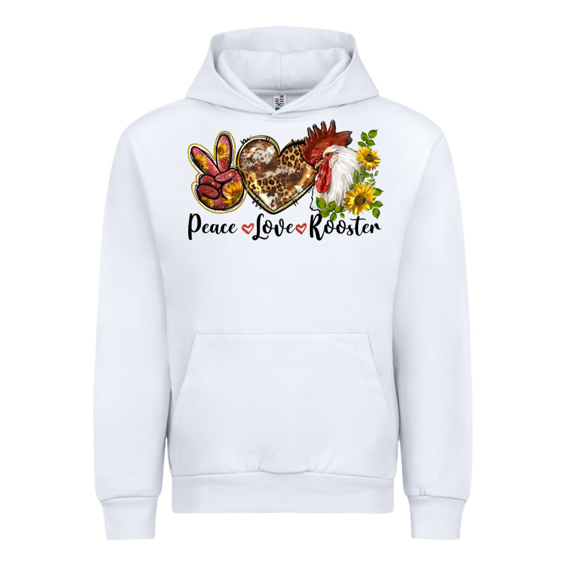 Peace Love Rooster With Sunflower Urban Hoodie by LillyAllenDesigns | Teevron