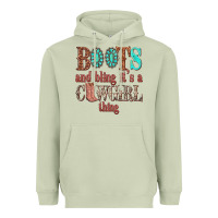 Matcha boots and bling its a cowgirl thing Heavyweight Hoodie - texasbilliewilder