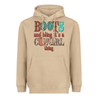 Mushroom boots and bling its a cowgirl thing Heavyweight Hoodie - texasbilliewilder